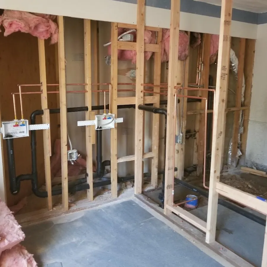 Copper pipe rough-in and plumbing installation in South Weber